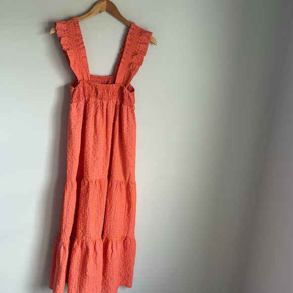 Nobody’s Child Pink & Orange Smock Maya Midi Dress - Picture 3 of 13